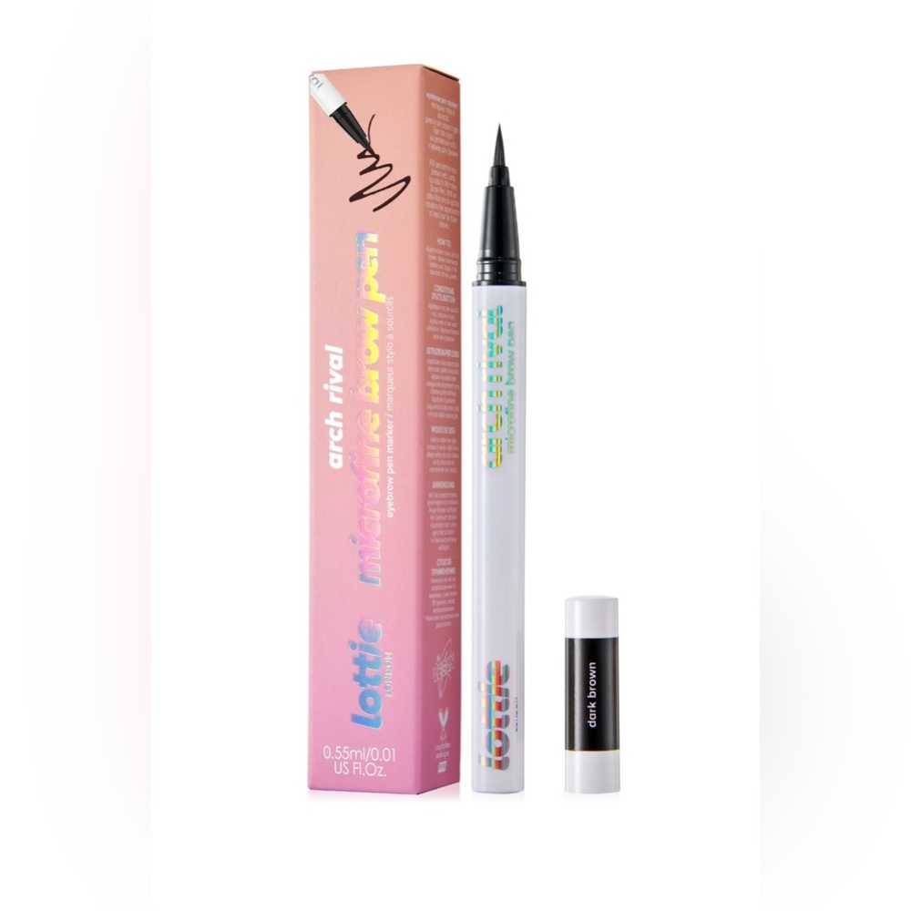 Lottie London Arch Rival Microfine Brow Pen, Dark Brown, 2 Pack